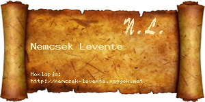 Nemcsek Levente névjegykártya