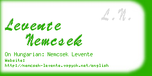 levente nemcsek business card